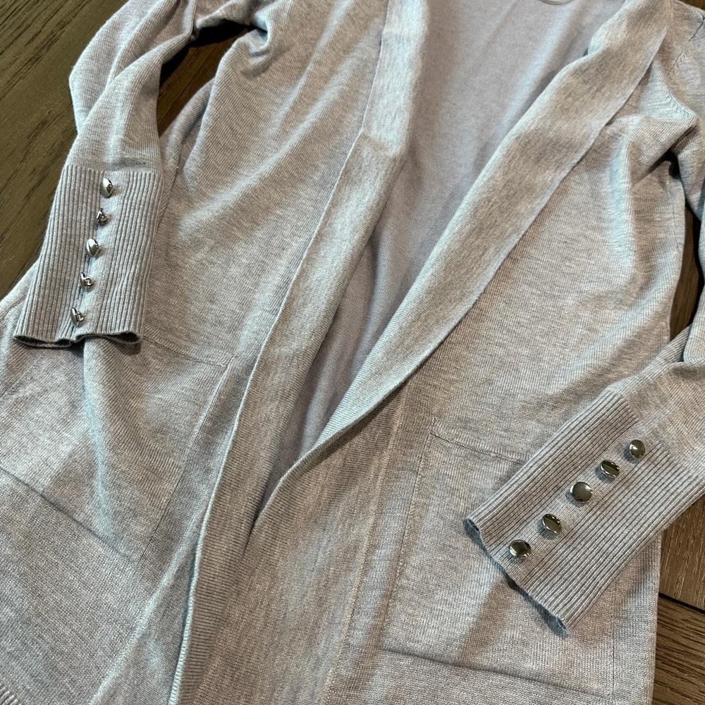 JM Collection Open Cardigan Sweater Size PP Gray - Picture 4 of 8